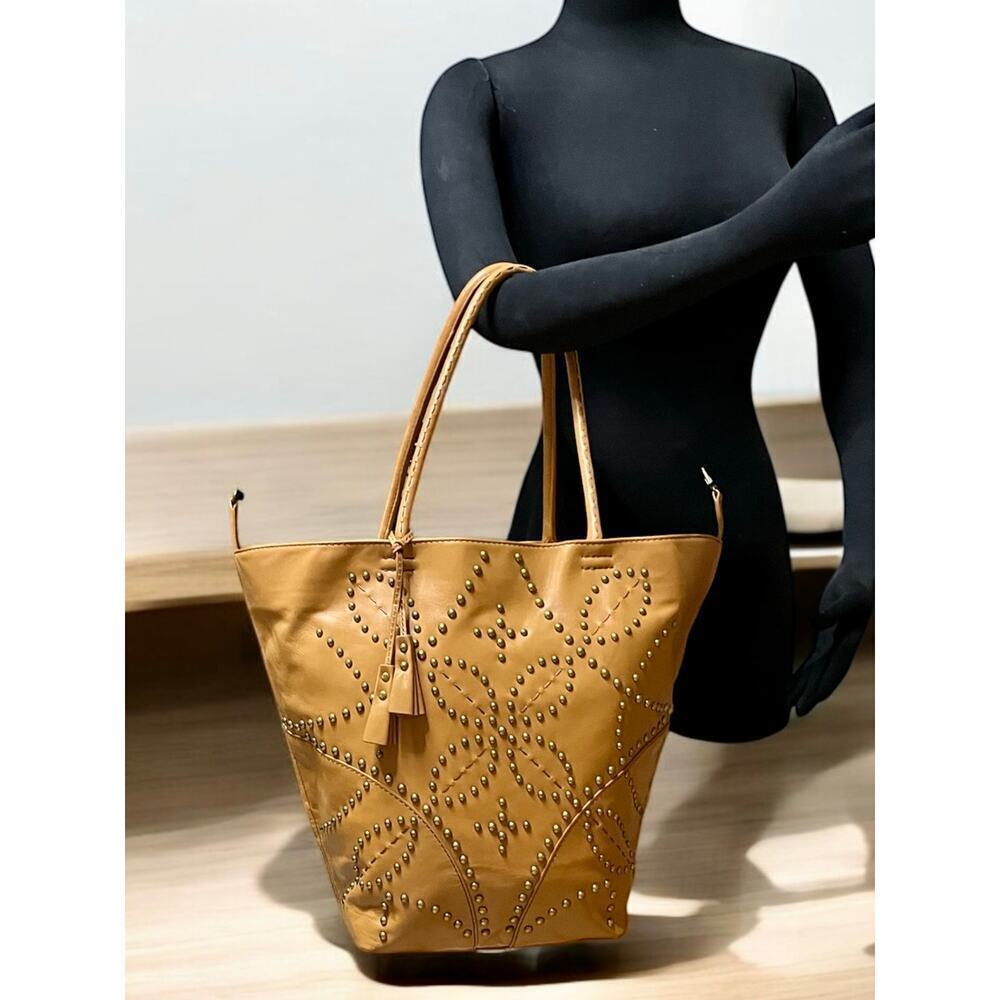 Isabella Fiore Leather Studded Tote Bag - Picture 11 of 14